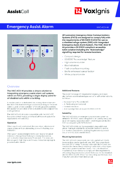 ViAC-ACA-W Datasheet