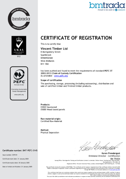 PEFC Certification - Vincent Timber