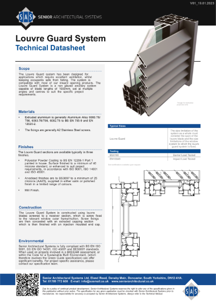 SAS Louvre Guard Technical Datasheet