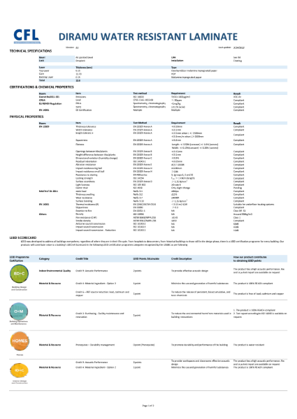 Typhoon Diramu 140 Specification Sheet