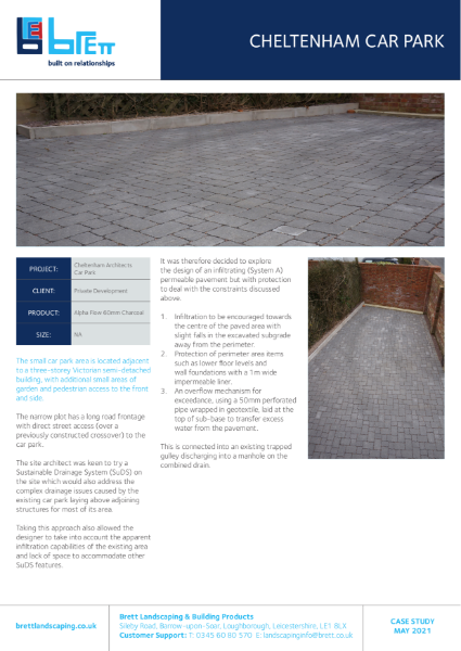 Permeable Paving provides the solution for this architects car park in Cheltenham