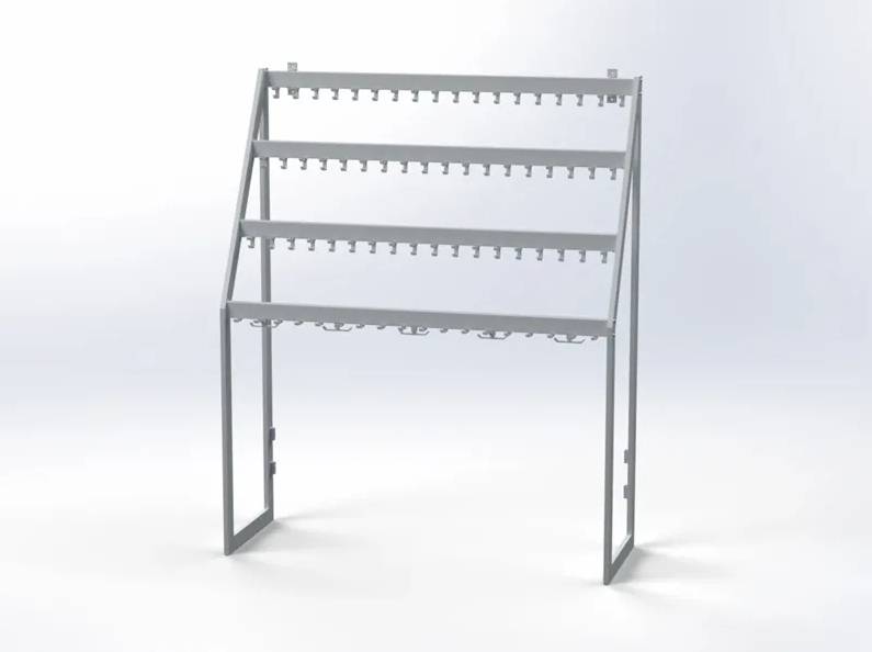 FS704L Multi-Level Coat & Bag Rail - Free Standing Coat Rails 