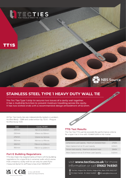 TT1S Heavy Duty Type 1 Wall Tie