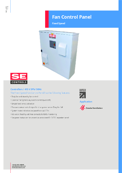 SEC_4259_Fixed-Speed_Fan_Control_Panel_Datasheet