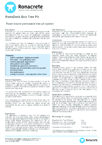 RonaDeck Eco Tree Pit data sheet