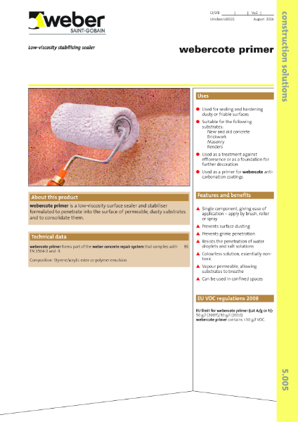 webercote primer - Technical datasheet