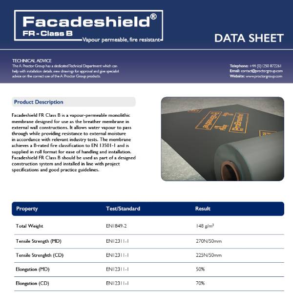 Facadeshield FR Datasheet | A Proctor Group Ltd | NBS Source