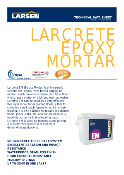 TDS - EM Epoxy Mortar