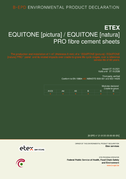 Environmental Product Declaration [pictura] & [natura pro]