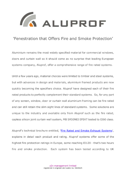 Fenestration that offers fire and smoke protection