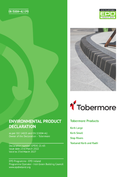 Environmental Product Declaration (EPD) Kerbs- Kerb Large, Kerb Small, Step Risers, Textured Kerb and Radii