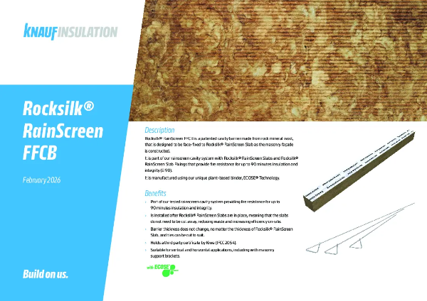 Knauf Insulation Rocksilk® Rainscreen FFCB - Product Datasheet