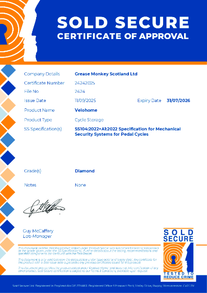 VeloHome Sold Secure - Diamond