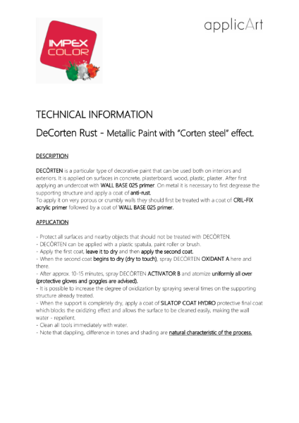 DeCorten Rust Wall Finish - Polished Plaster