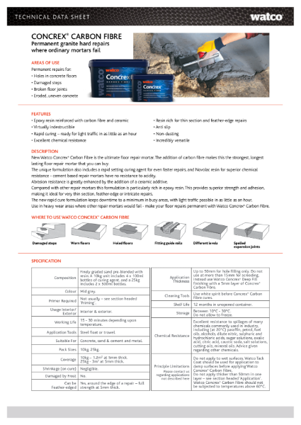 Data Sheet: Concrex Range