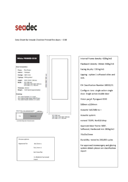 Seadec Cheshire primed EI 30