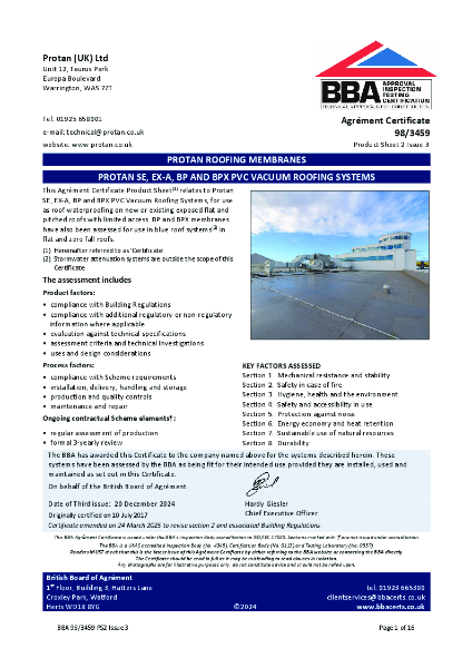 BBA Agrément Certificate