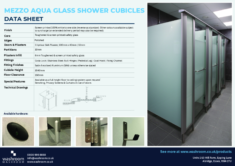 Mezzo Aqua Glass Shower Cubicles