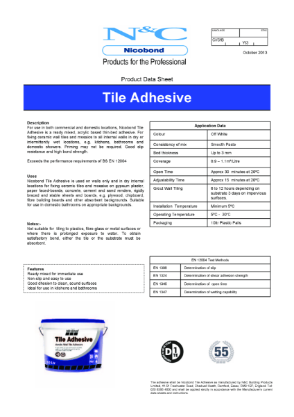 Nicobond Tile Adhesive