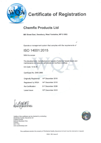 ISO 14001 Certificate