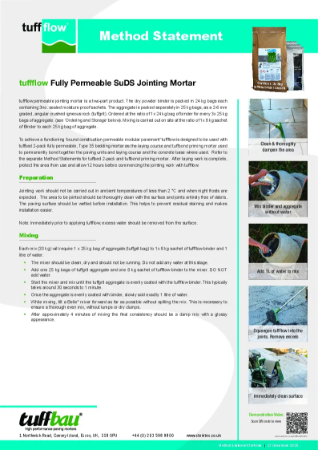 Method Statement - tuffflow SuDS permeable jointing mortar