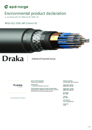 NEPD-3837-2790-EN BFOU-E(C) 250V 24P 2.5mm2 GY.pdf | Prysmian Group ...