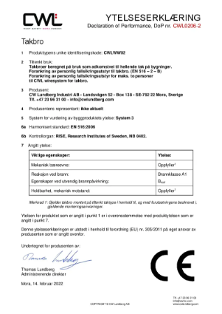 Ytelseserklæring - Takbro