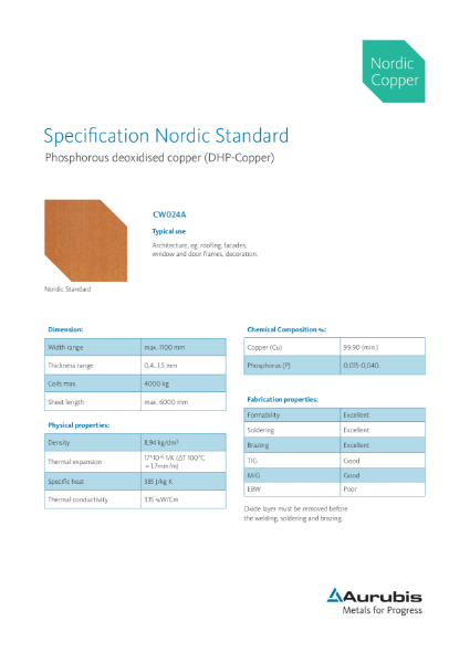 Specification Nordic Standard