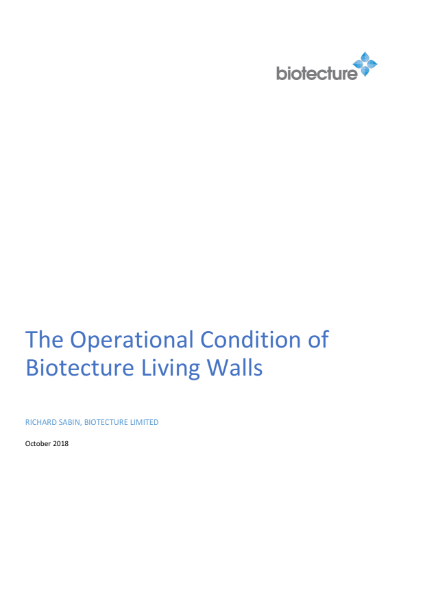 Biotecture Living Wall - Operational Conditions