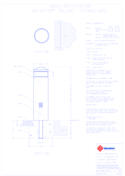 Buffer™ Bollard - Extended Base