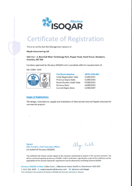 ISO-14001 Certificate