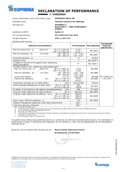 SOPRAXPS 300 SL FN - Declaration of Performance