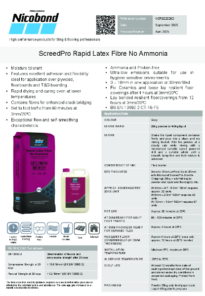 Nicobond Screedpro Rapid Latex Fibre No Ammonia