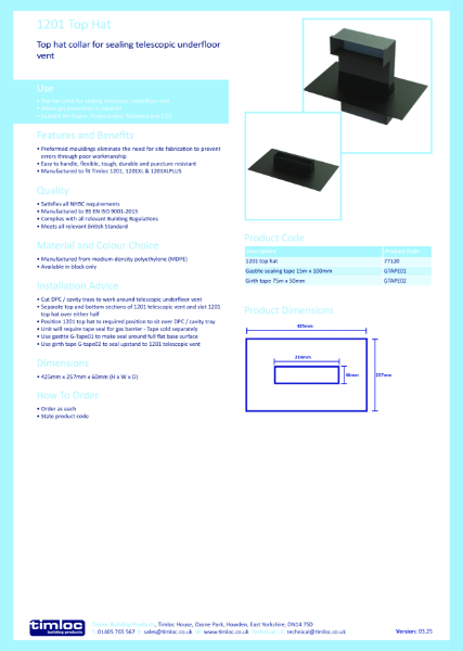 1201 Top Hat Datasheet