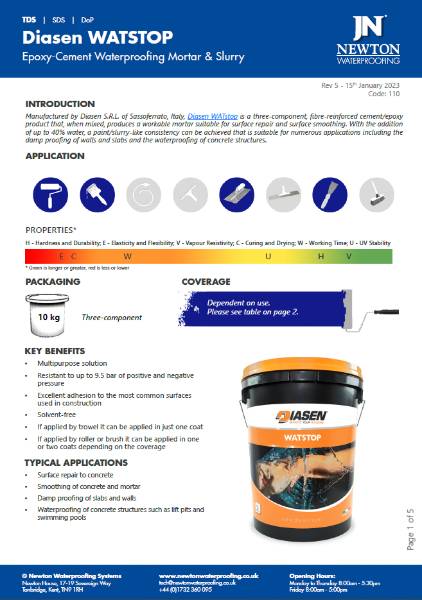 Diasen WATstop - Technical Data Sheet