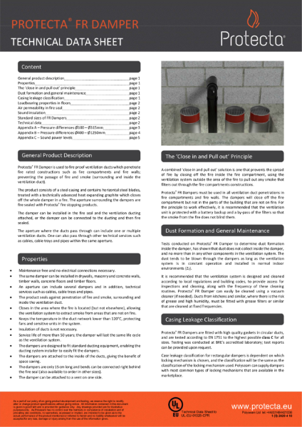 FR Damper - Intumescent Fire Damper For Fireproofing Ventilation Ducts