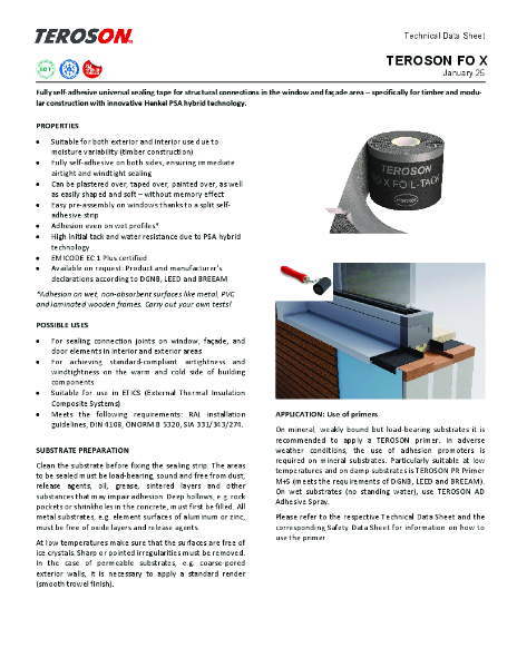 TEROSON FO X - Technical Data Sheet