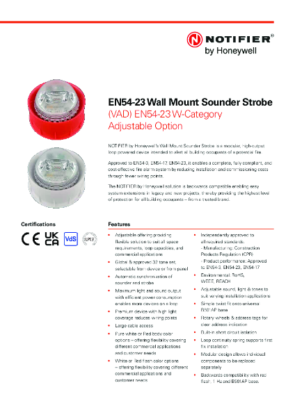 Notifier_Sounder Strobe_DTS_A4_EN-1122_S 1