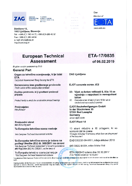 European Technical Approval (ETA)