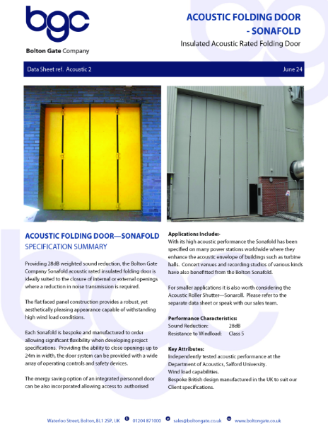 Acoustic Folding Door
- Insulated Acoustic Rated Folding Door