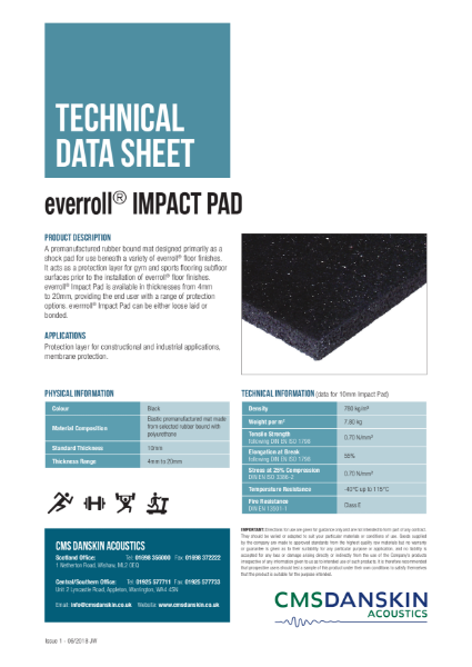 CMS Danskin Acoustics Everroll Impact Pad TDS