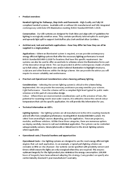 LED Handrail Technical and Guidance Notes