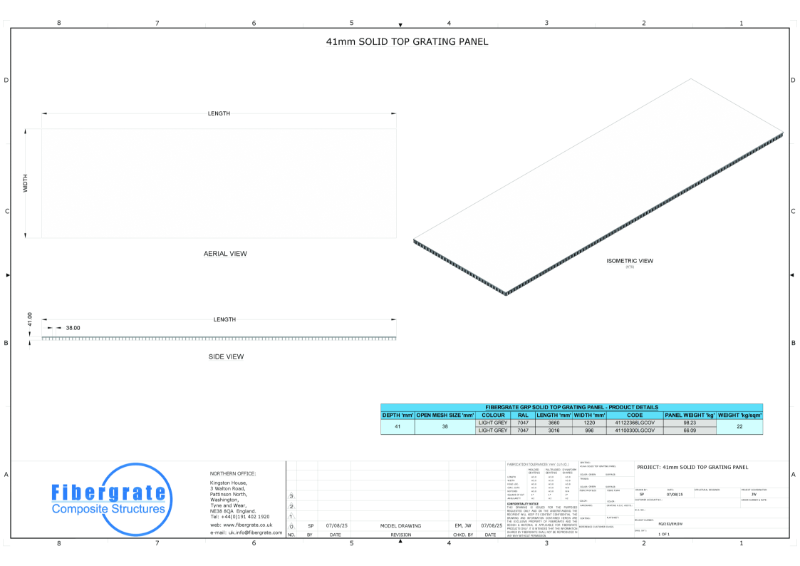 41mm SOLID TOP GRATING PANEL