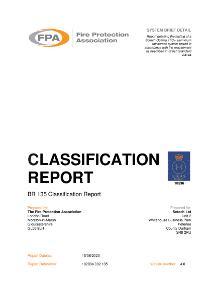 FPA Classification Report - BR135 Optima TFC+ System 3mm Ali PPC