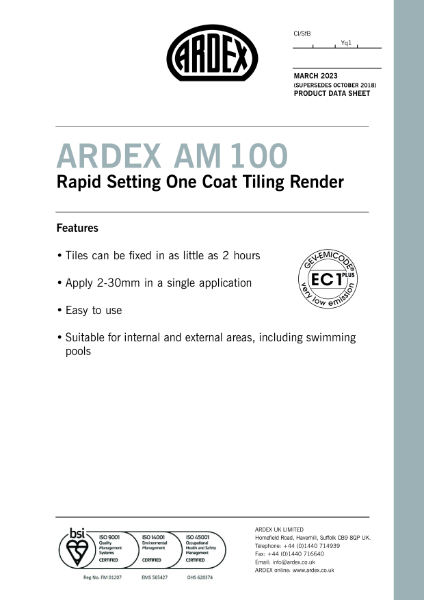 ARDEX AM 100 Datasheet