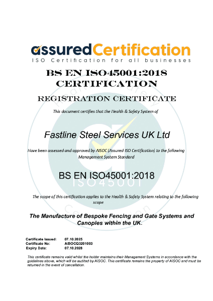 ISO 45001-2018 Certificate