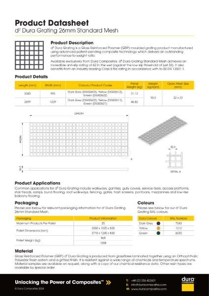 d² Dura Grating 26mm Standard Mesh