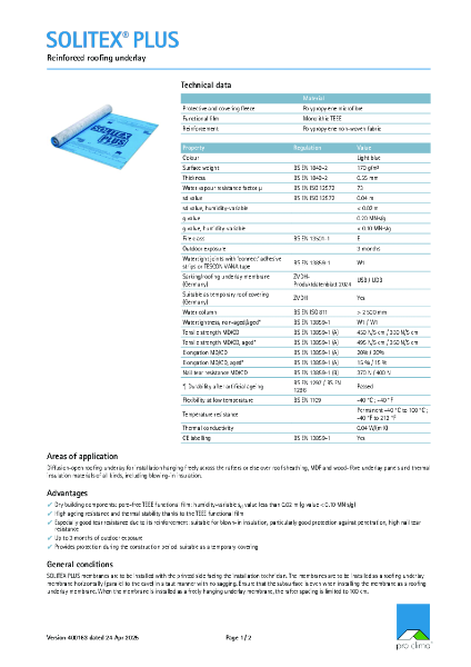 Pro Clima Solitex Plus Technical Datasheet