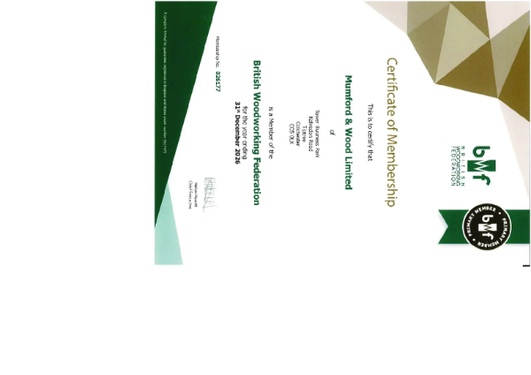 BWF Certificate Of Membership