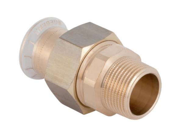 Geberit Mapress Copper Adaptor Union With Male Thread (FKM, Blue)  